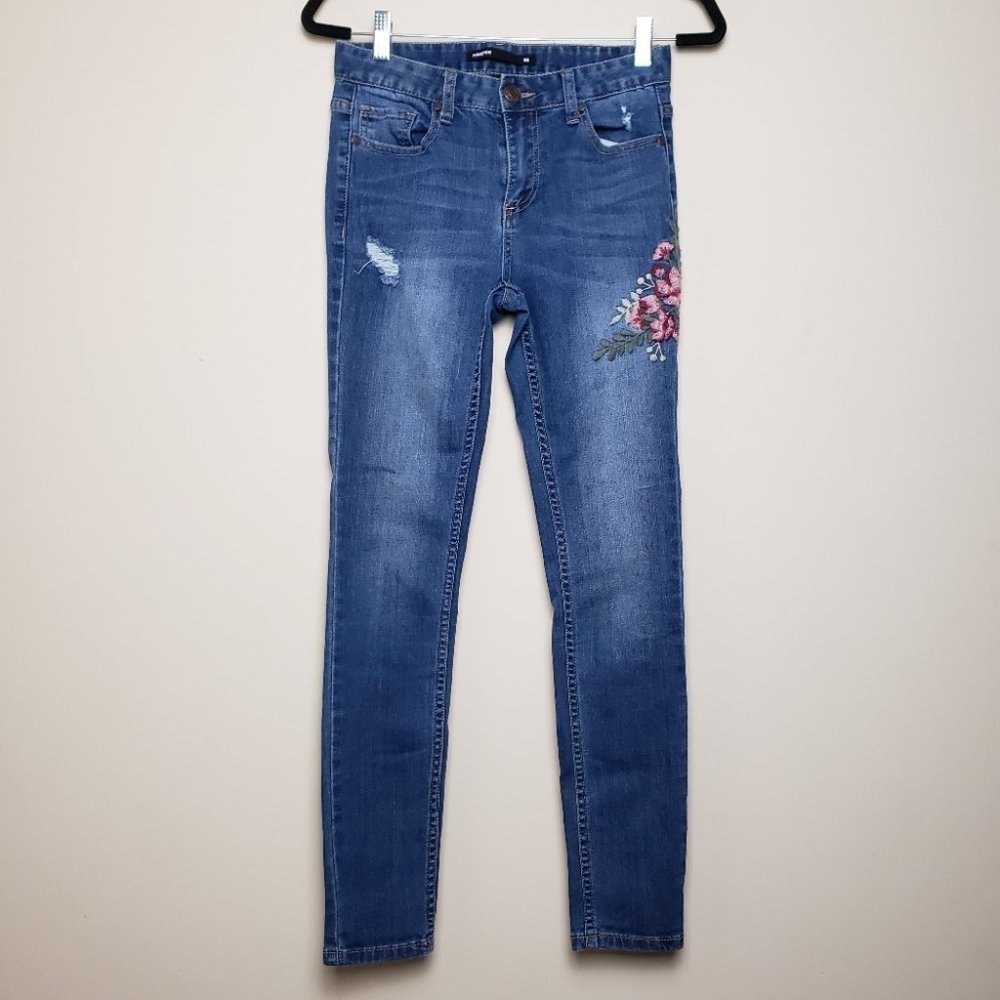 HARPER Embroidered Skinny Jeans